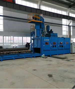 恭喜南京客戶喜提鋼管內(nèi)外壁自動(dòng)噴砂機(jī)一臺(tái)，迪砂竭盡全力為您服務(wù)！